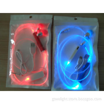 Red Blue Blinking LED Earphone 2014 Hot Sell Style
